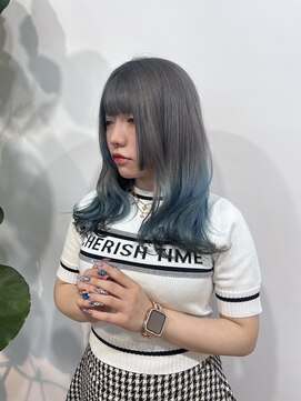 メリー オオサカ(Merly Osaka) 裾カラー水色&ブラック