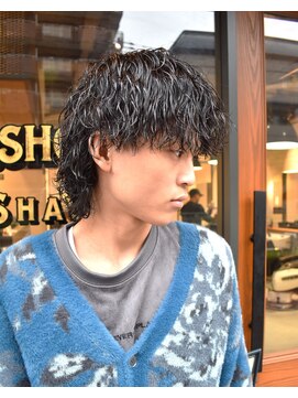 フリーク バーバーショップ 都島店(FREAK BARBER SHOP) 波巻きツイストスパイラルMIXウルフパーマ