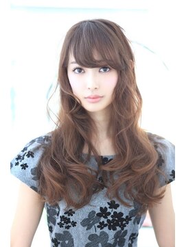 アディクト イースト 東陽町東口(addict EAST) ワイドバングのゆる巻きAラインロング＿マロンブラウン［東陽町]