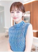 大人かわいい前髪セシルカットココアブラウンフリンジウェーブ