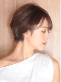 小顔美髪イメチェンピンクブラウン切りっぱなしボブショート