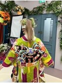 成人式着付けヘアアレンジヘアセット*ハイトーンカラー