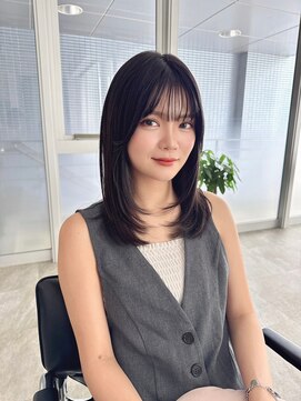 アール ヘアー デザイン(r hair design) サラツヤロングベージュカラーブリーチしない透明感カラー