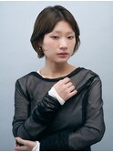 【miko】前髪なしモード感のあるショートボブ/オリーブブラウン
