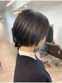 スッキリ大人ショートボブ×ダークアッシュ