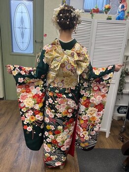 アベニューケー avenue K ヘアーメイク hair makeの写真/【2026年度成人の日着付け・セット受付中】ヘアセット/レンタルあり.国家検定一級着付け技能士が丁寧に対応