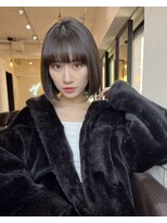 サロンドミルク 原宿(salon de MiLK) ハイライトミルクティーベージュ顔周りレイヤーカット/原宿