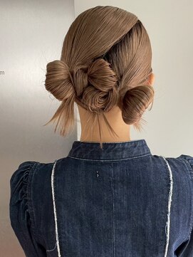 エイチ(H) xヘアセット/イメチェン/ホワイトブロンド/外ハネボブ/美髪/