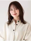 くびれヘアミディアムレイヤーカットショコラブラウン