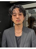 men's hair/サーフカール/フェザーパーマ/ブルーブラック/パーマ