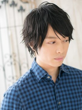 20代30代七三分けニュアンスパーマ黒髪ショートZ北浦和