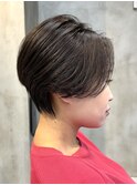 調布白髪染めハンサムショートウルフアッシュグレージュカラー