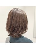 オリーブグレージュ　くびれボブ　レイヤー　くびれカット