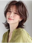 マレットヘアハイレイヤーシャギーウルフカットA630代40代