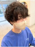 レイヤーマッシュ韓国ダウンバングルーズパーマニュアンスパーマ