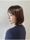 ミセスボブ/ひし形レイヤーボブ/地毛ハイライト20代30代40代50代