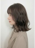 透明感髪質改善カラー◎外ハネミディ30代40代小顔夏カラー