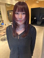 ソラス 緑地公園店(SOLAS) ミディアムヘア/レイヤーカット/レッドブラウン/ヘアスタイル