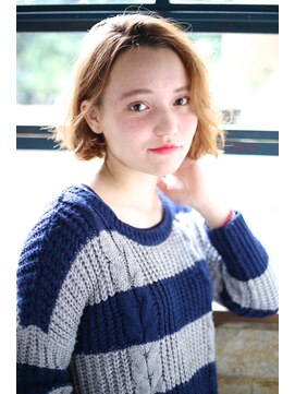 ノラ ヘアーサロン(NORA HAIR SALON) NORA【ERI】小顔似合わせ斜め前髪外国人くせ毛風ふわカールボブ