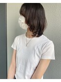 ショコラブラウン_マロンベージュ Aラインボブ かきあげ