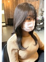 アルム(hair salon Alum) 韓国風デザイン☆　インナーカラー×透け感カーキベージュ