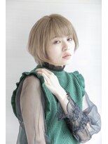 グレージュカラー/シルキーベージュ/斜めバング/銀座/髪質改善