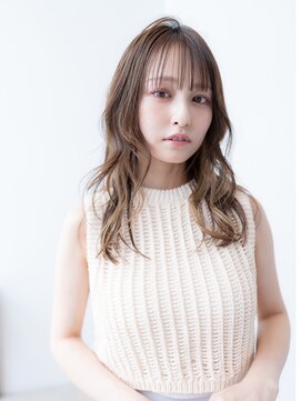 ハバナ 新宿(HAVANA) 20代30代大人かわいい斜めバングデザインカラーシルキーベージュ