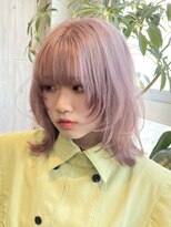 ルーパバイミュージアム(LOOPA by museum) ホワイトピンク×ウルフカット