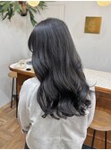 ブリーチなし☆グレー系暗めの透明感カラー