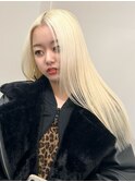 8003渋谷ブロンドホワイティアッシュ髪質改善ストレート韓国ヘア