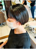 切りっぱなしショートボブ/ダークブラウン
