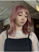 ブリーチ/ダブルカラー/ピンク/くすみピンク