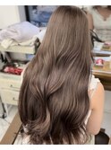 韓国風ヘア ダブルカラー ミルクティーベージュ