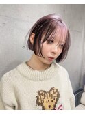 デザインカラー/ブリーチ/ボブ/ピンク