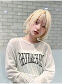 大人ミニボブフェイスレイヤー切りっぱなしボブ丸顔K20250404