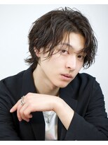 エイド 渋谷(aid)&nbsp;ラウンドコンマバングメンズウルフソフトツイストパーマ渋谷