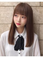 アフロート ディル(AFLOAT D'L)&nbsp;小顔ぱっつん前髪顔まわりカットレイヤーなしストレートヘア