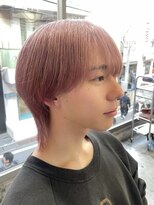 メンズハイトーンミルクティーピンクベージュカラーダブルカラー