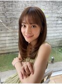 大人かわいい小顔顔まわりレイヤーまろベージュイルミナカラー