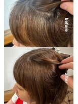 ヘアースタジオ ゼン カロン(Hair studio Zen kalon)&nbsp;ココアブラウン×ミニマルボブ白髪ぼかし脱白髪染め30代40代50代