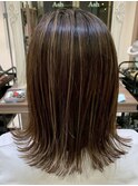大人レイヤーカット白髪ぼかし脱白髪染め40代50代60代