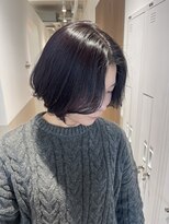 サロウィン 名古屋本山店(SALOWIN)&nbsp;ボブ/顔まわりレイヤー/ディープパープル/艶髪/名古屋/本山
