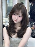 グレージュ/レイヤーカット/ハッシュカット/オリーブベージュ/栄