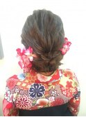 卒業式 袴着付け ヘアセット まとめ髪