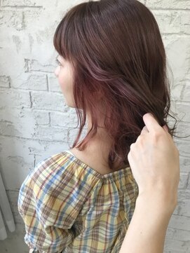 プライズ 池袋店(prize) インナーカラーインナーピンクピンクブラウン大人かわいい4016