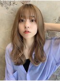 20代30代40代大人可愛いセミロング★クリスタルベージュ