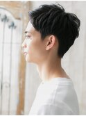 大人クールなオーガニックカラー七三分け似合わせカットh与野