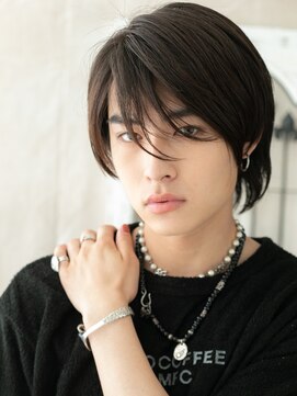 トニーアンドガイ メン 与野駅前店(TONI&GUY MEN) 斜めバングポイント！無造作セクシー黒髪ボブウルフe与野