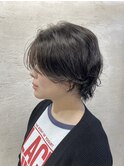 くびレイヤーエモージュアッシュグレー似合わせカット