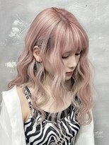 ロア 福岡天神本店(LORE)&nbsp;ダブルカラーミルクティーピンクベージュカラーハイトーンカラー